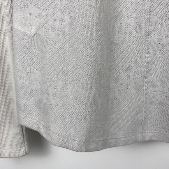 Lucky Brand Jacquard Thermal Round Neck Long Sleeve Shirt Gray Womens Sz XL NWT - Picture 9 of 12